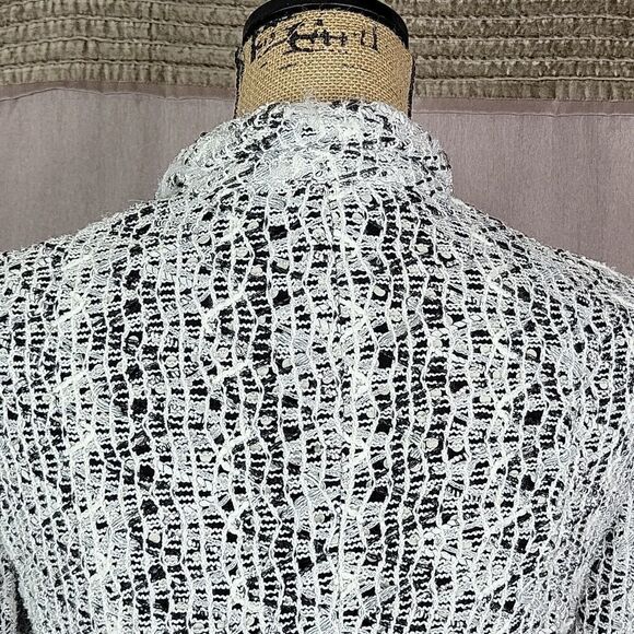 ANNE KLEIN NEW YORK Open Weave Crochet Silk Jacket  Size‎ 4 - Picture 7 of 11
